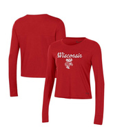Женская укороченная футболка с длинным рукавом Red Wisconsin Badgers Vault Under Armour, красный