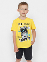 Комплект для мальчика футболка и шорты CRB (Cherubino) желто-серый