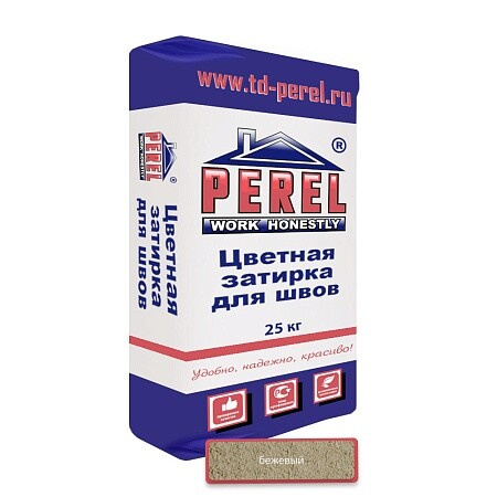 Бежевая затирочная смесь Perel RL 25 кг