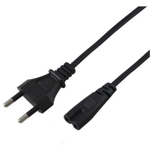 Сетевой Шнур, вилка-евроразъем С7, кабель 2x0,5 мм 5 м (для питания ноутбука) PE пакет, цвет: Черный REXANT
