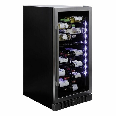 Винный холодильный шкаф Dunavox DX-58.258DSS компрессорный (встраиваемый / отдельностоящий холодильник для вина на 58 бу