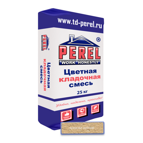 Кремово-желтая кладочная смесь Perel SL 0030 25 кг