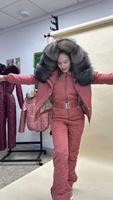 Зимний костюм "Terracotta Gold" с мехом блюфроста Cristal: Ваш идеальный зимний стиль - Рюкзак
