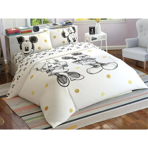 Комплект постельного белья с блестками «Минни и Микки», лицензированный Tac Disney