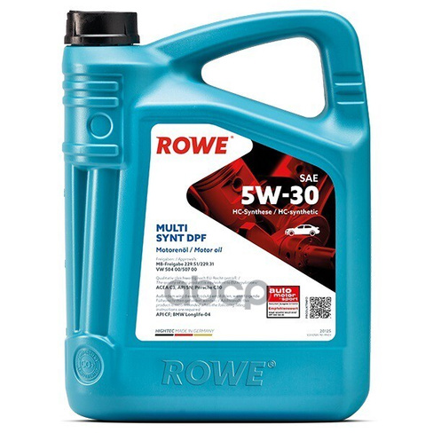 ROWE Масло Моторное 5W-30 Rowe 4Л Нс-Синтетика Hightec Multi Synt Dpf C3