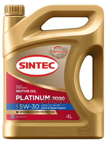 SINTEC Масло Моторное Sintec Platinum 7000 5W-30 C3 Синтетика 4Л 600149