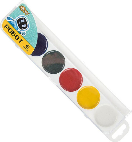 Краска для рисования №1 School Краски акварельные Робот 6 цветов