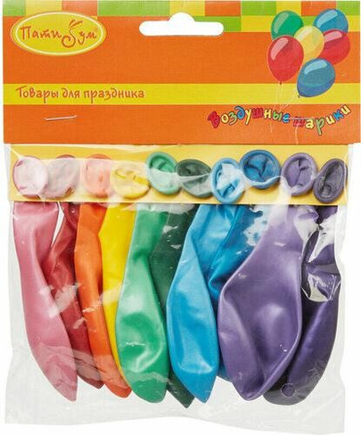 Товар для праздника Пати Бум воздушные шары Шары надувные Металлик 23 см разноцветные