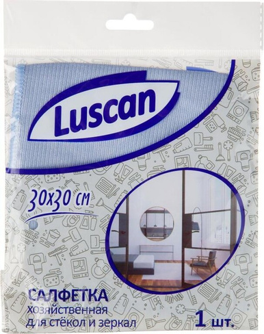 Товар для уборки Luscan Салфетка хозяйственная микрофибра 30x30 см 230 г/кв.м синяя