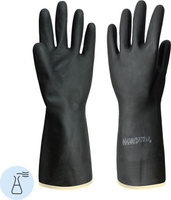Перчатки хозяйственные АЗРИ многоразовые Перчатки КЩС латексные Азрихим тип 1 черные (размер 9, L)