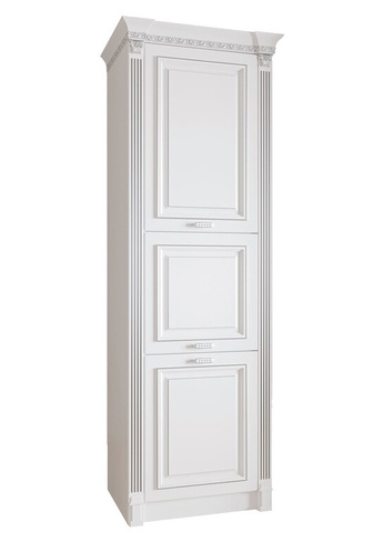 Кухонный пенал с духовым шкафом Монако 750 Белый Серебро