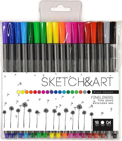 Ручка Bruno Visconti Набор линеров SKETCH&ART 18 цветов (толщина линии 0.4 мм)