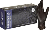 Перчатки хозяйственные Aviora Перчатки виниловые неопудренные черные (50 пар, M)