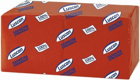 Бумажные полотенца Luscan Салфетки бумажные Profi Pack 24х24 см оранжевые 1-слойные 400 штук в упаковке