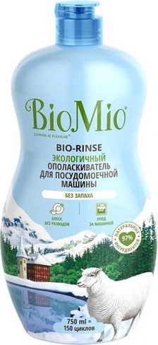 Бытовая химия BioMio Экологичный ополаскиватель для посудомоечной машины "Bio-Rinse", 750 мл