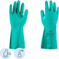 Перчатки хозяйственные Jeta Safety Перчатки нитриловые с хлопковым напылением JN711 цв.зеленый р.M