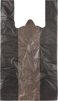 Упаковочные материалы Комус Пакеты-майки усиленные, ПНД, 30+18x56 см, цвет черный, 28 мкм, 100 штук