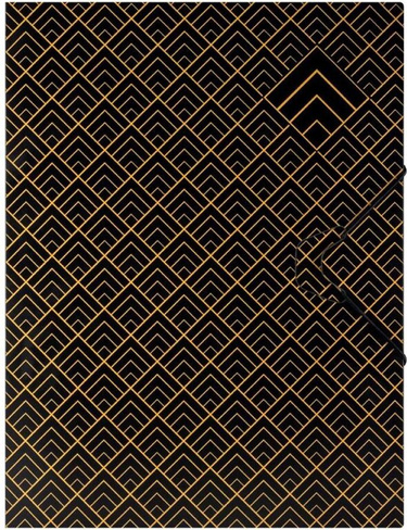 Папка/конверт Комус Папка на резинке Art Deco A4 10 мм пластиковая до 150 листов черная