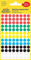 Этикетки Avery Zweckform Этикетки самоклеящиеся точки d 8 мм 104 штуки на листе разноцветные