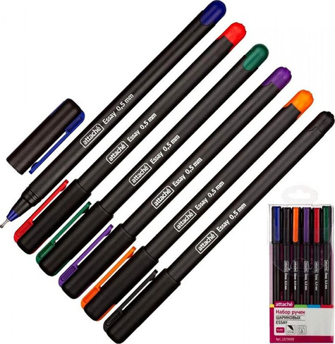 Ручка Attache Набор шариковых ручек Essay 6 цветов (толщина линии 0.5 мм)