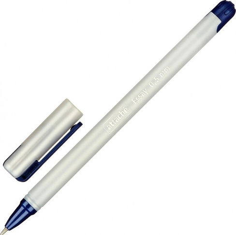 Ручка Attache Ручка шариковая Essay синяя (белый корпус, толщина линии 0.5 мм)