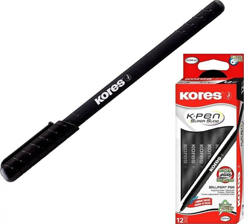 Ручка Kores Ручка шариковая одноразовая Kor-M черная (толщина линии 0.5 мм)
