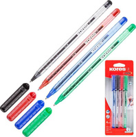 Ручка Kores Набор шариковых ручек одноразовых К1 4 цвета (толщина линии 0.6 мм)