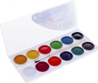 Краска для рисования Луч Краски акварельные "Классика", 12 цветов, медовые, с кистью, пластиковая коробка, 19С1287-08