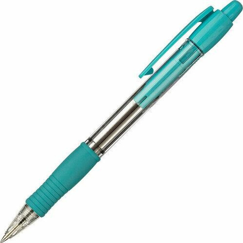 Ручка Pilot Ручка шариковая масляная автоматическая с грипом "Super Grip", СИНЯЯ, голубые детали, узел 0,7 мм, линия пис