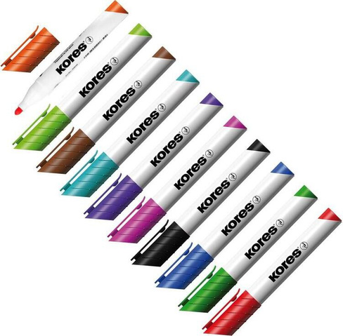 Маркер Kores Набор маркеров для досок 10 цветов (толщина линии 3 мм)