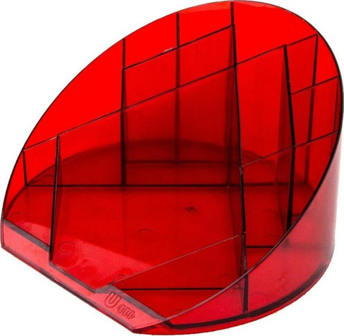 Другие канцтовары Attache Подставка для канцелярских мелочей Яркий офис 12 отделений прозрачная красная