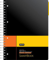 Бумажная продукция Attache Бизнес-тетрадь Smartbook А4 120 листов черная/желтая в клетку 1 разделитель на спирали