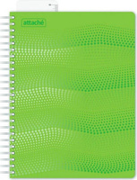 Бумажная продукция Attache Бизнес-тетрадь Waves А5 100 листов зеленая в клетку на евроспирали с линейкой