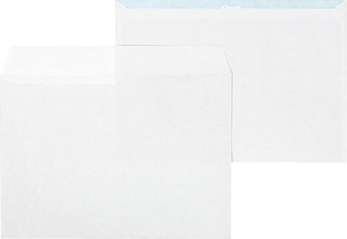 Папка/конверт Комус Конверт С5 80 г/кв.м белый стрип с внутренней запечаткой