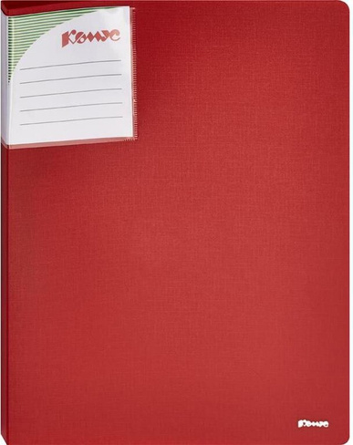 Папка/конверт Комус Папка с зажимом Шелк А4 0.7 мм красная (до 150 листов, с карманом)