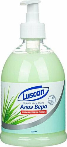 Для ванны и душа Luscan Крем-мыло жидкое Алоэ вера антибактериальное 500мл с дозатором