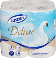 Туалетная бумага Luscan Бумага туалетная Deluxe 3-слойная белая (8 рулонов в упаковке)
