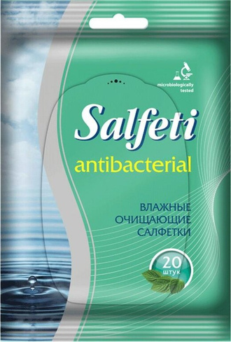Ватная/бумажная продукция Salfeti Салфетки влажные салфети антибактер n20