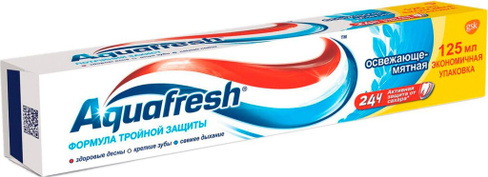 Гигиена полости рта Aquafresh Зубная паста 3 Освежающе-Мятная 125 мл