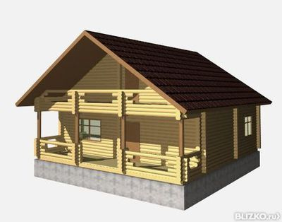 Двухэтажный деревянный дом с чердаком