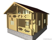 Бревенчатый деревянный дом 8*10 м с мансардой сосна