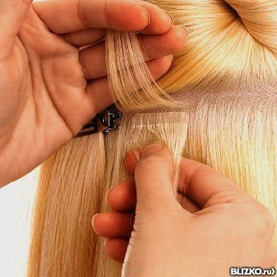Наращивание волос приклеиваем пряди
