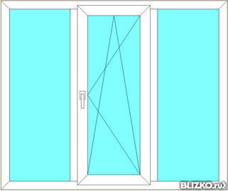 Пластиковое окно трехстворчатое Bauline, фурнитура Winkhaus