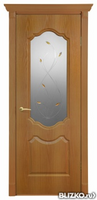 Дверь межкомнатная, серия «Анастасия», цвет миланский орех со стеклом