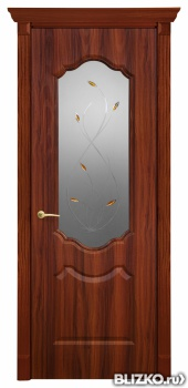 Дверь межкомнатная, серия «Анастасия», цвет темный орех, со стеклом