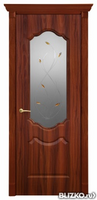 Дверь межкомнатная, серия «Анастасия», цвет темный орех, со стеклом
