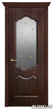 Дверь межкомнатная, серия «Анастасия», цвет венге, со стеклом