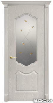 Дверь межкомнатная, серия «Анастасия», цвет белый дуб, со стеклом