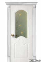 Дверь межкомнатная, серия «Лилия», цвет белый ясень, со стеклом