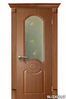 Дверь межкомнатная, серия «Лилия», цвет американский орех, со стеклом